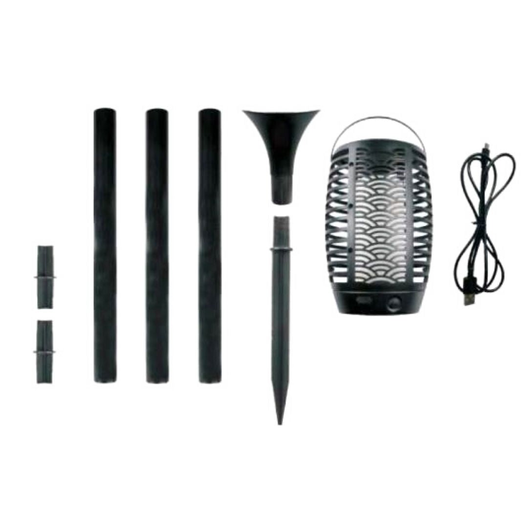 Farol Antorcha Solar Led Modelo Ondas Efecto Llama de Fuego IP65