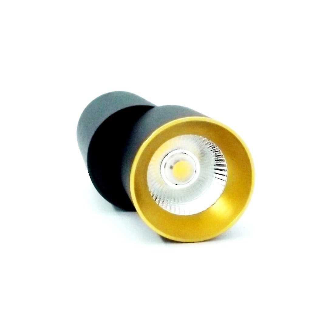 Foco Led Superficie Direccionable 10w 3000k Negro y Dorado 3