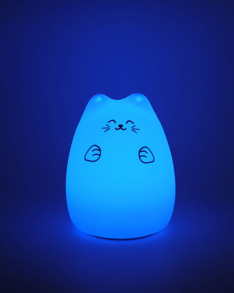 Luz Nocturna Led Gato Silicona con USB.