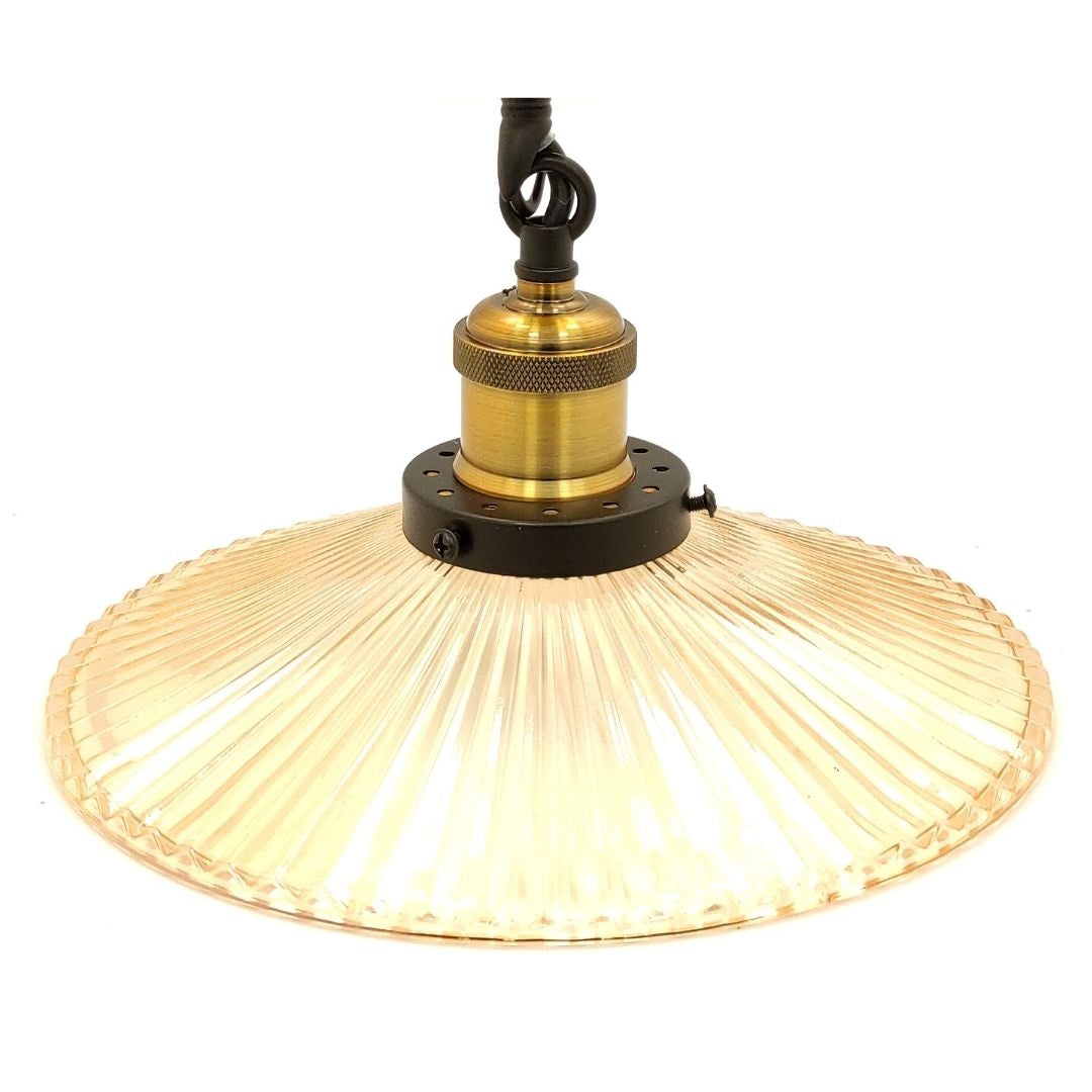 Lámpara Colgante de Cuerda con Tulipa de Cristal Dorado- Elegancia y Estilo Rústico 3