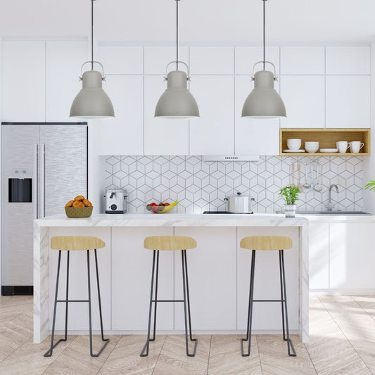 Lámpara Colgante de Techo de Metal Gris - Estilo y Sofisticación para tu Hogar 1