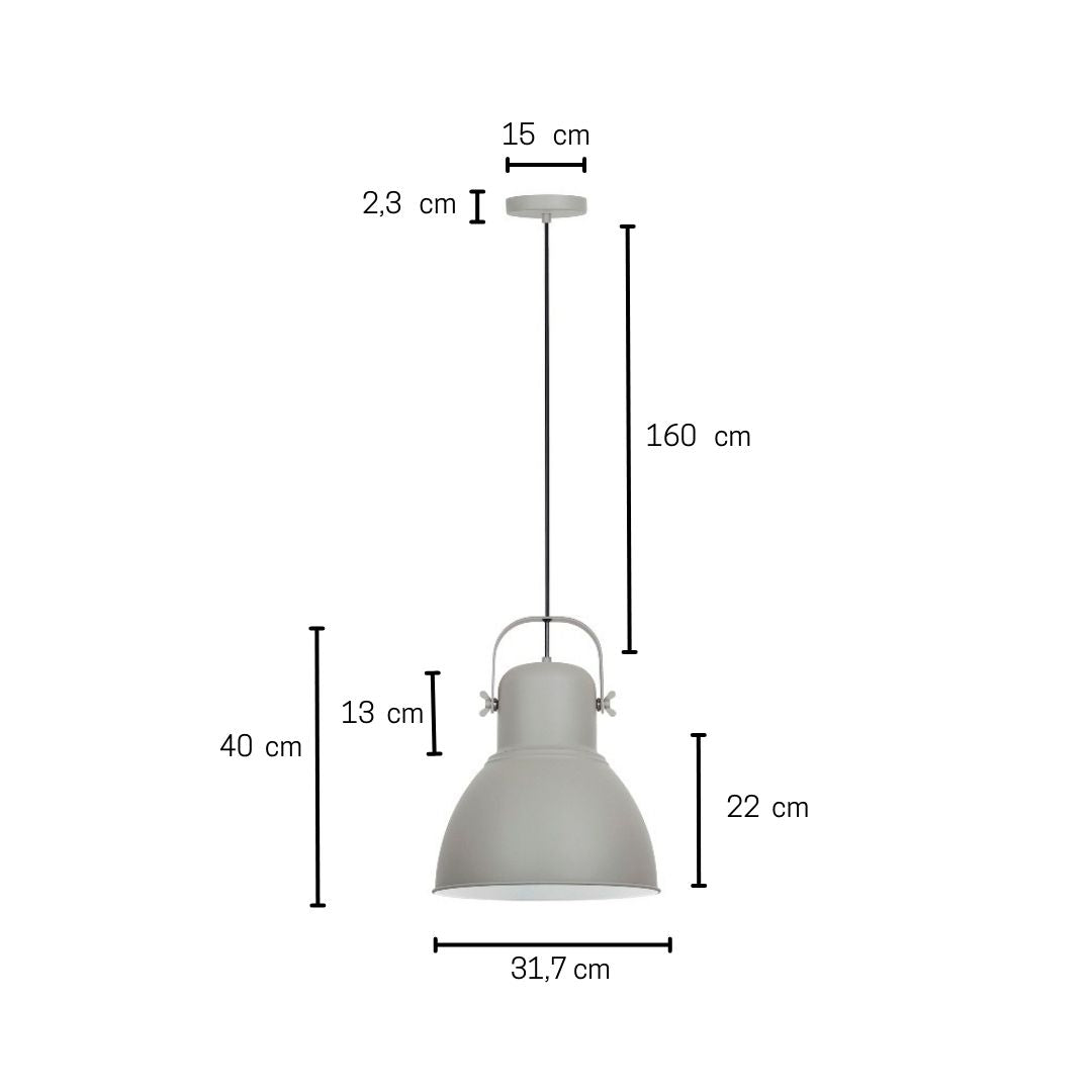 Lámpara Colgante de Techo de Metal Gris - Estilo y Sofisticación para tu Hogar 6