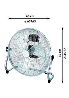 Ventilador de Suelo Industrial 100W Ø45 cm | 3 Velocidades, Alta Potencia, Metal Retro
