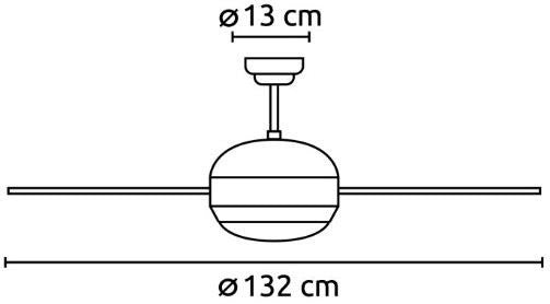 Ventilador de Techo con Luz AC 85W 2xE27 con Luz y Mando a Distancia Plata