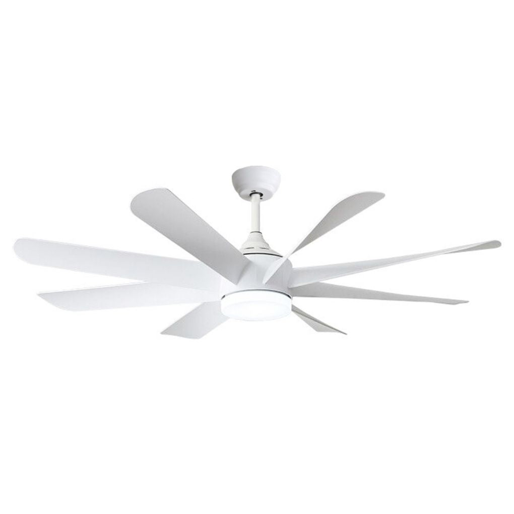 Ventilador de Techo con Luz LED 24w y Motor 45w DC de 8 Aspas Blancas