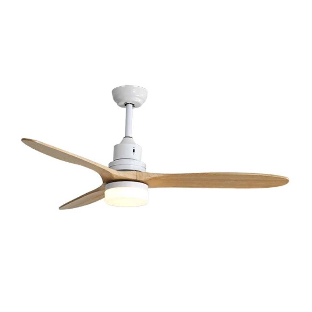 Ventilador de Techo con Luz Led 18w, Motor 70w AC y Aspas de Madera