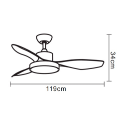 Ventilador de Techo con Luz Led 24w y Motor DC 30w