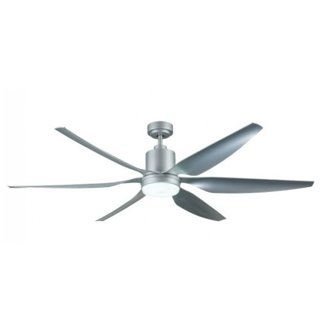 Ventilador de Techo con Luz Led 24w y Motor DC 36w Plateado