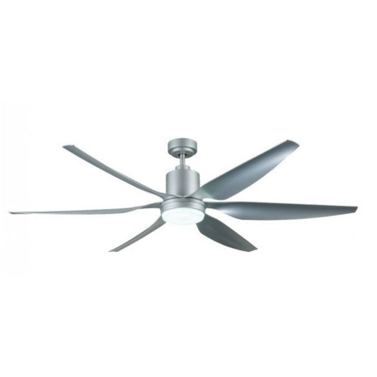 Ventilador de Techo con Luz Led 24w y Motor DC 36w Plateado