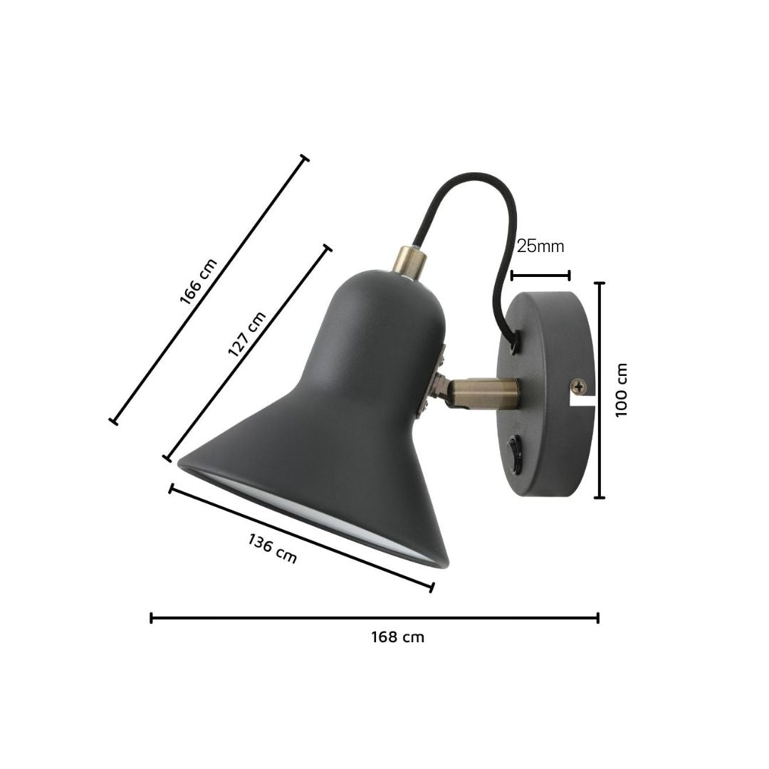Aplique de Pared con Interruptor Direccionable de Metal