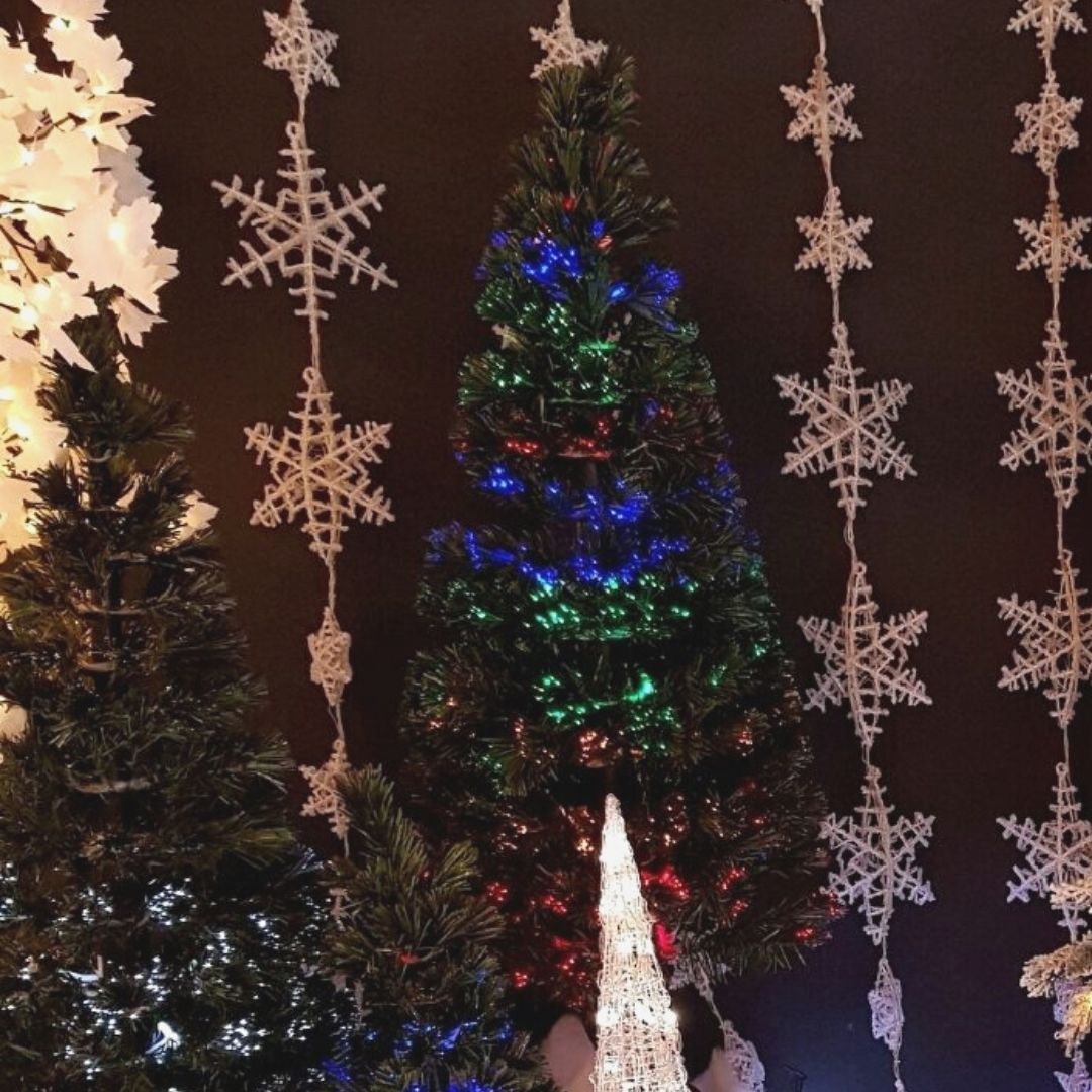 Árbol de Navidad Led Fibra Óptica en Azul y Rojo con Efectos 150 cm