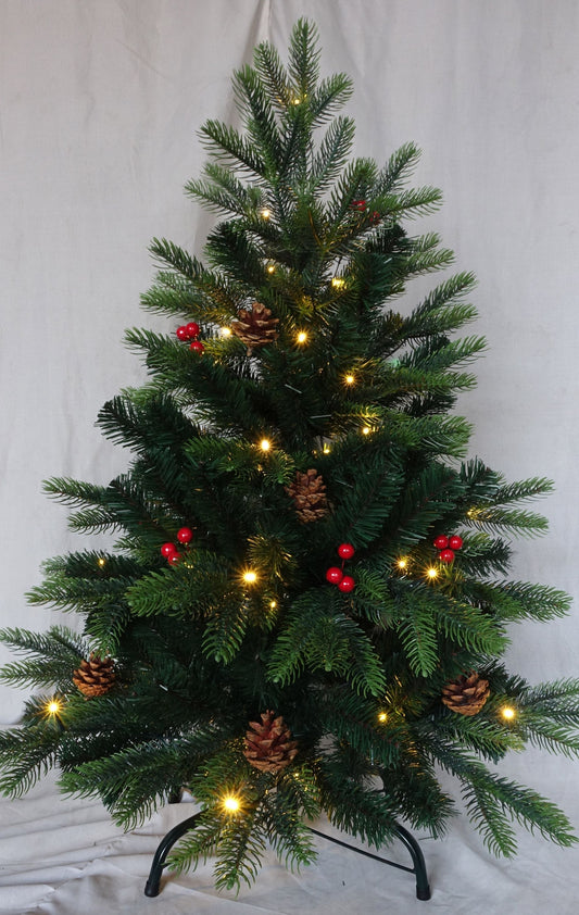 Árbol de Navidad Led Decorado, iluminación cálida y altura 90 cm