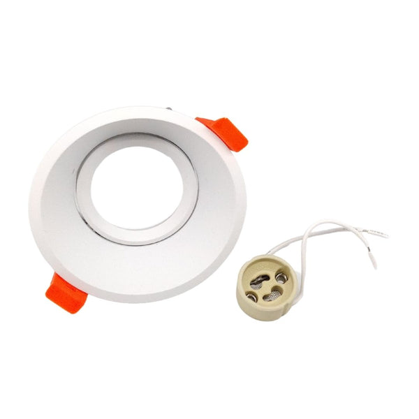 Aro Basculante Redondo Blanco, corte 85 mm y Portalámparas GU10