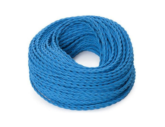 Cable Eléctrico Textil Trenzado Seda 2x 0,75 mm Azul, venta por metros