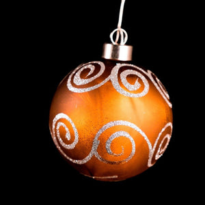 Bola Navidad Led Cristal Dorado con Círculos