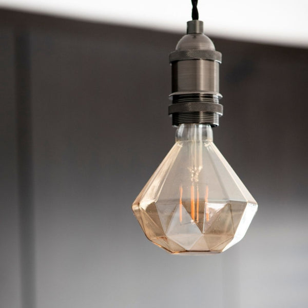 Bombilla Decorativa Led prisma de cristal dorado E27 4w 2200k