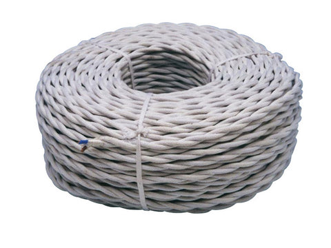 Cable Eléctrico Trenzado Algodón 2 x 1,5 mm Blanco venta por metro