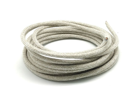 Cable Eléctrico Textil 2 x 0,75 mm. Rollo 25m Lino