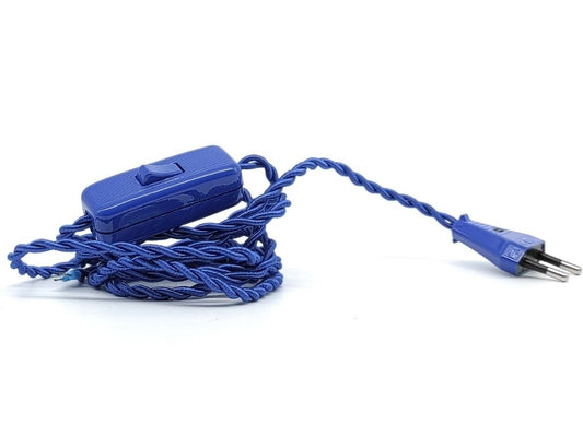Cable Trenzado con Interruptor y Clavija Azul
