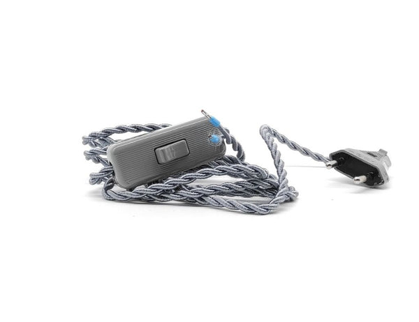 Cable Trenzado con Interruptor y Clavija Gris