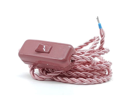 Cable Trenzado con Interruptor y Clavija Rosa