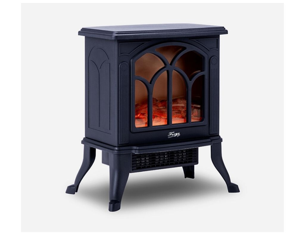 Cheminée électrique type poêle à effet flamme 750W / 1500W, 410 x 460 x 355 mm