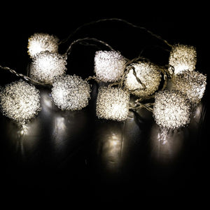 Guirnalda Decorativa de Led Cuadrados Hilos Plateados