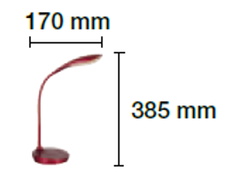 Flexo Led con USB, Táctil e Intensidad Regulable 4,4W 6500K Rojo