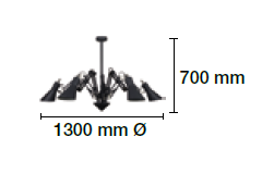 Lámpara de Techo Araña Moderna con 5 Brazos Articulados Negros