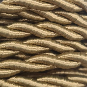 Cable Eléctrico Textil Trenzado Seda 2x 0,75 mm Dorado venta por metros