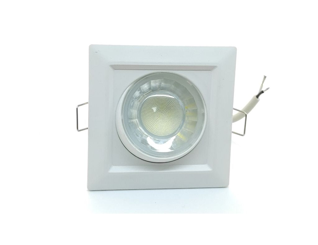 Downlight LED embutido quadrado ajustável 8w corte 75 mm