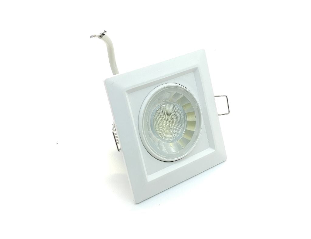 Downlight LED embutido quadrado ajustável 8w corte 75 mm