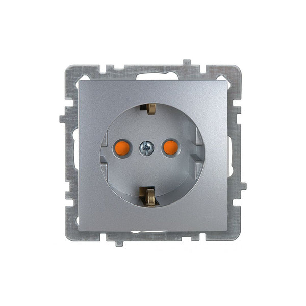Enchufe Empotrar con Toma Tierra 16A 250V Marco Incluido Serie Nilson