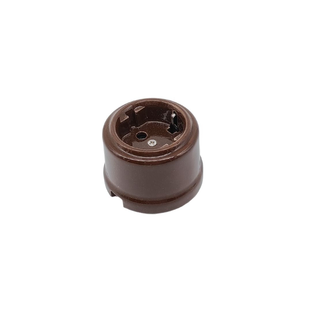 Enchufe Superficie Porcelana Marrón Oscuro 16A 230V