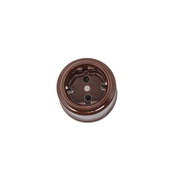 Enchufe Superficie Porcelana Marrón Oscuro 16A 230V