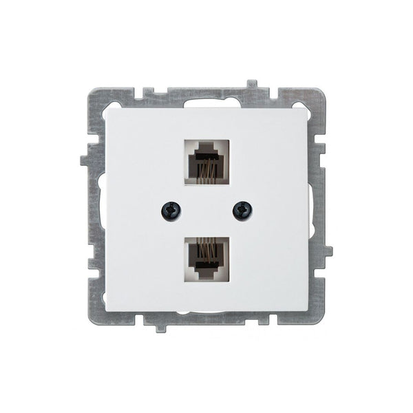 Toma de Teléfono 2 x RJ11 Empotrar  Marco Incluido Serie Nilson