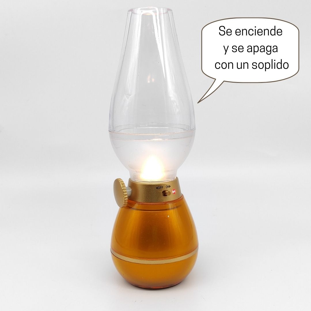 Lanterna Led Dourada Recarregável com USB 0,4w 3000k