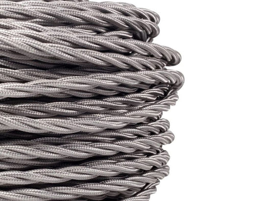 Cable Eléctrico Textil Trenzado Seda 2x 0,75 mm Gris venta por metros