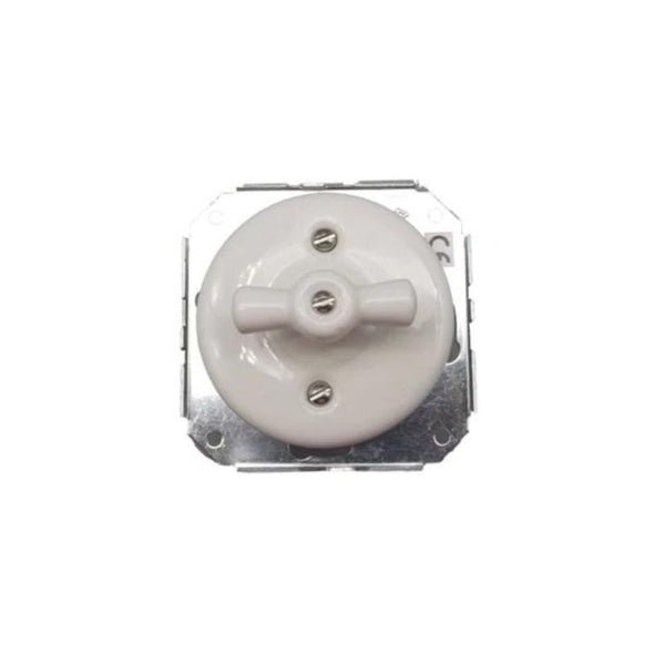 Interruptor Conmutador Empotrable de Porcelana Blanca 10A 250V