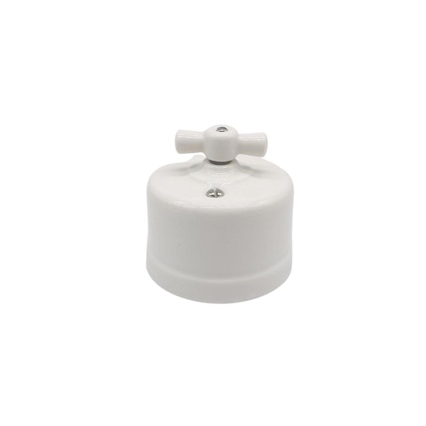 Interruptor Conmutador Superficie de Porcelana Blanca 10A 250V
