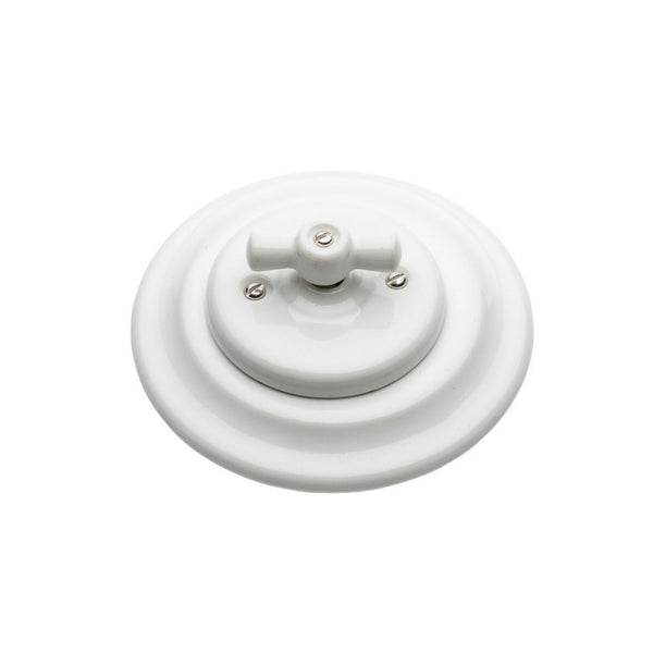 Interruptor Conmutador Empotrable de Porcelana Blanca 10A 250V