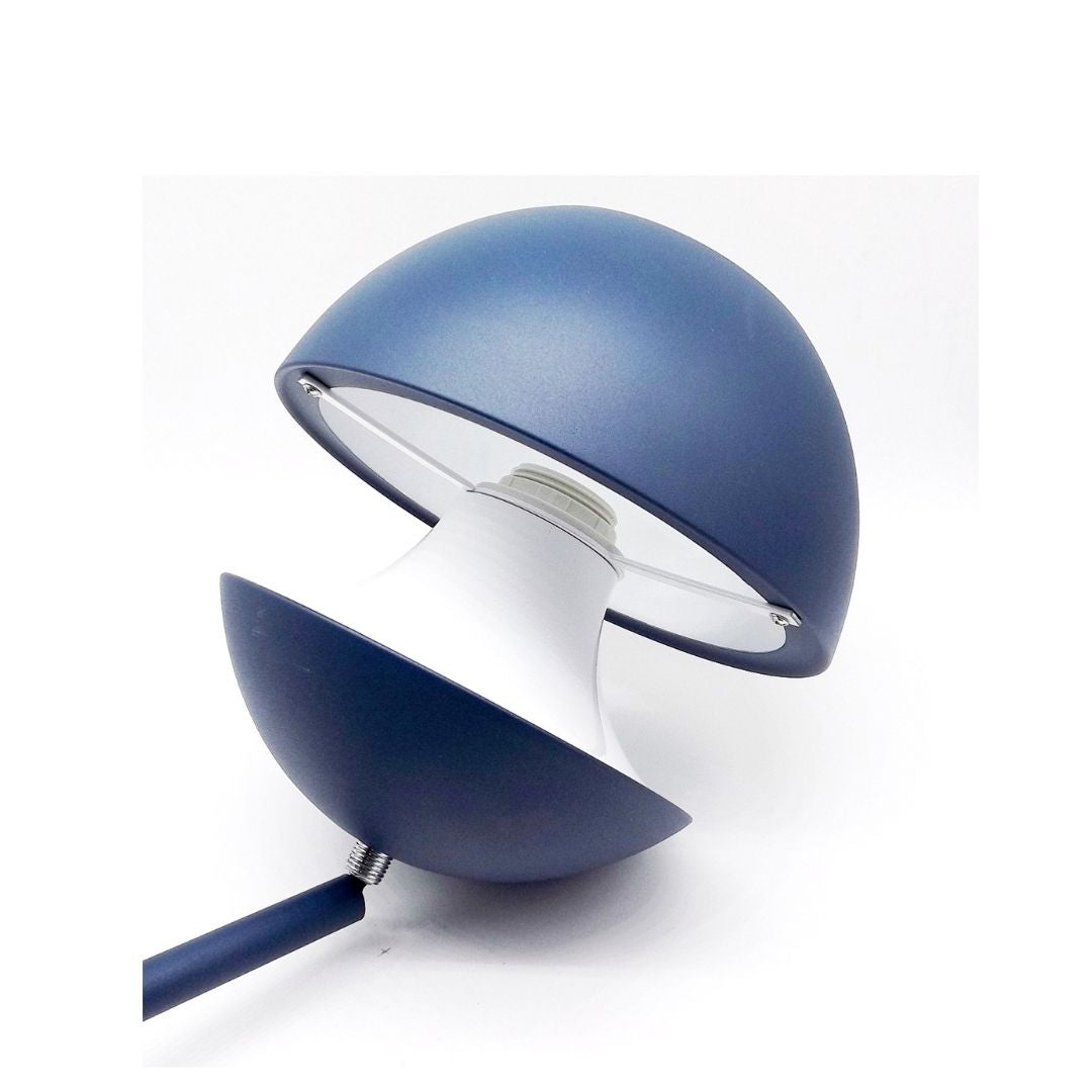 Lámpara de Pie Moderna de Metal Azul y Blanco