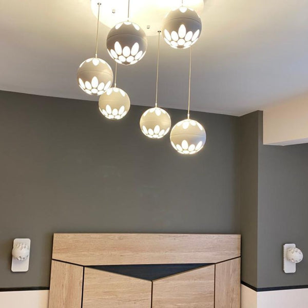 Lámpara Colgante Led 6 Bolas Blancas 6x7w 2700k