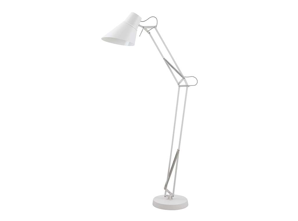 lámpara de pie articulada blanca