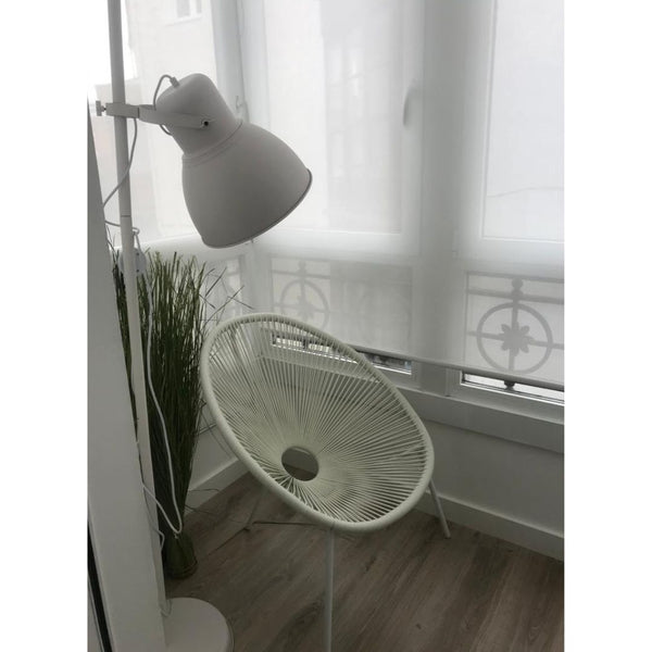 Lámpara de Pie de metal blanco con 1 Foco y Altura Regulable