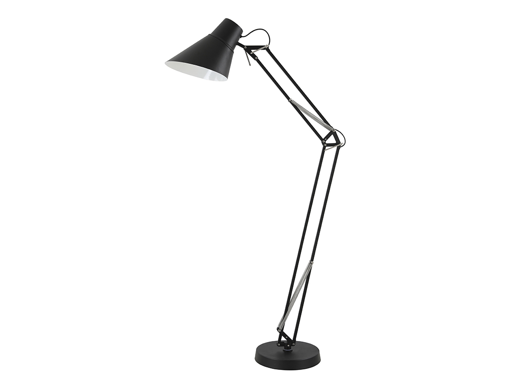 Lámpara de Pie orientable de metal negro