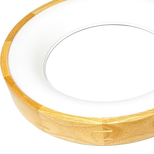 Plafón de Techo Led Redondo de Madera 3000k