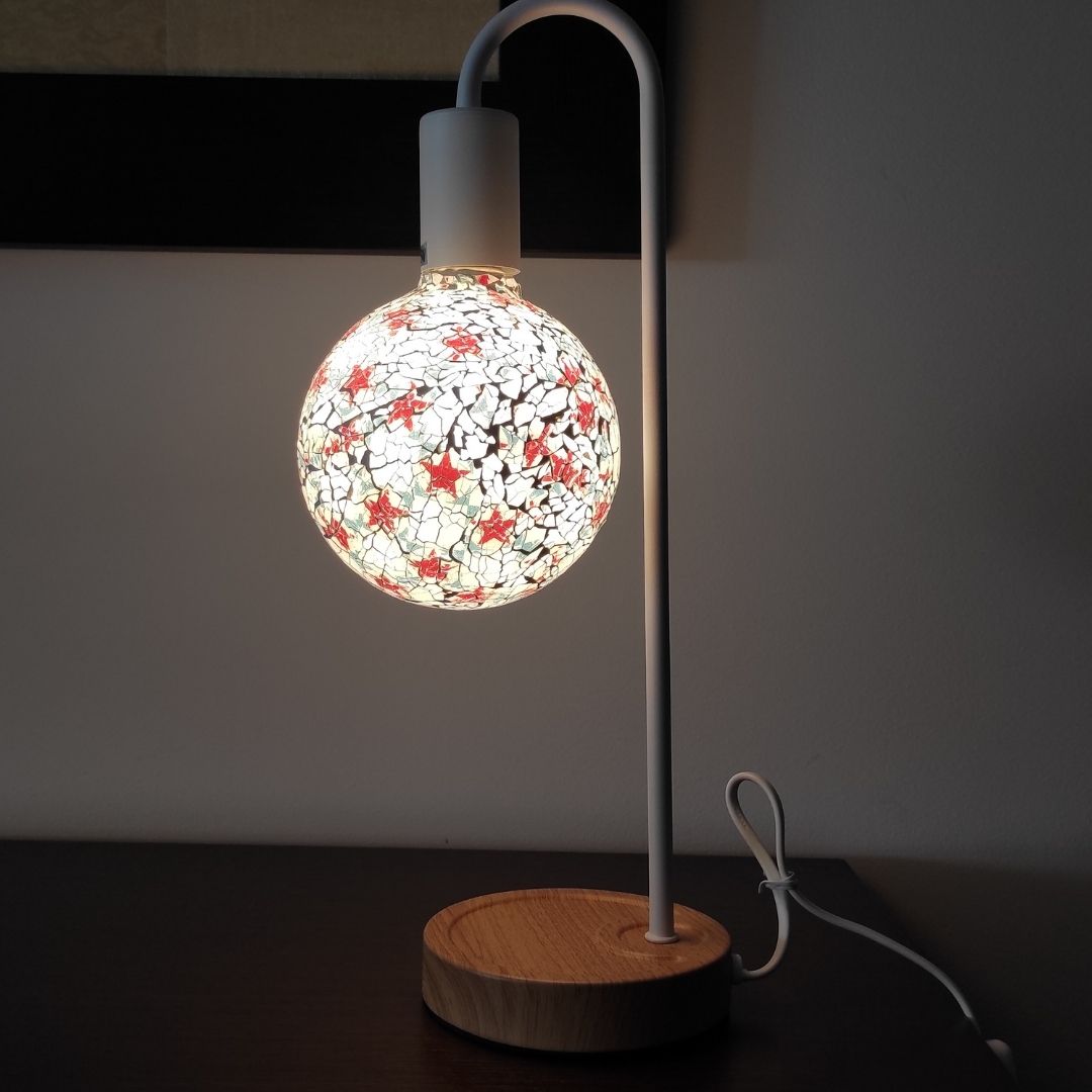 Bombilla Decorativa Led E27 Globo G125 Tiffany Blanca 4w