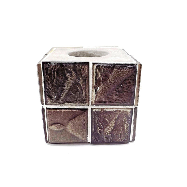 Base para lámpara de mesa, cubo de cemento gris marinero con interruptor