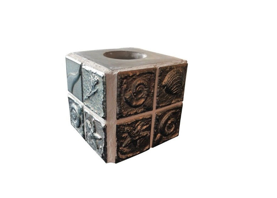 Base para lámpara de mesa, cubo de cemento gris marinero con interruptor